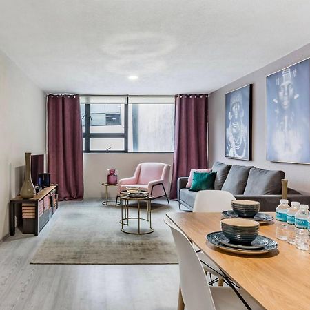Cozy Roma Norte Flat - Parking- Wifi - Sleeps 6 Мехико Экстерьер фото